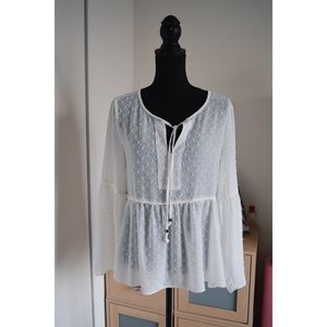 dylan sheer chiffon women's flowy blouse